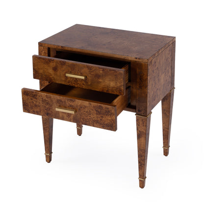 Butler Specialty Company - Kai 24 in. W Rectangular Wood 2 Drawer End Table, Light Brown - 5713442