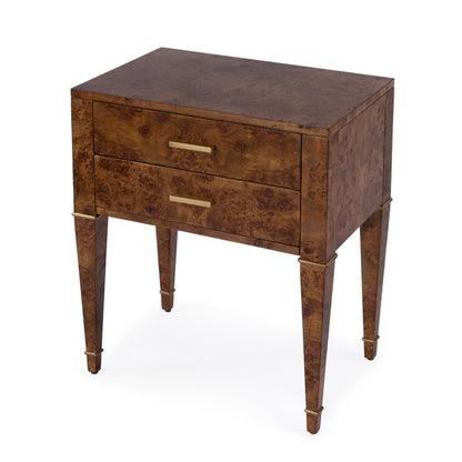 Butler Specialty Company - Kai 24 in. W Rectangular Wood 2 Drawer End Table, Light Brown - 5713442