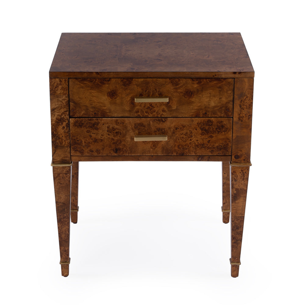 Butler Specialty Company - Kai 24 in. W Rectangular Wood 2 Drawer End Table, Light Brown - 5713442
