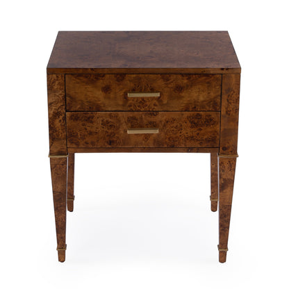 Butler Specialty Company - Kai 24 in. W Rectangular Wood 2 Drawer End Table, Light Brown - 5713442