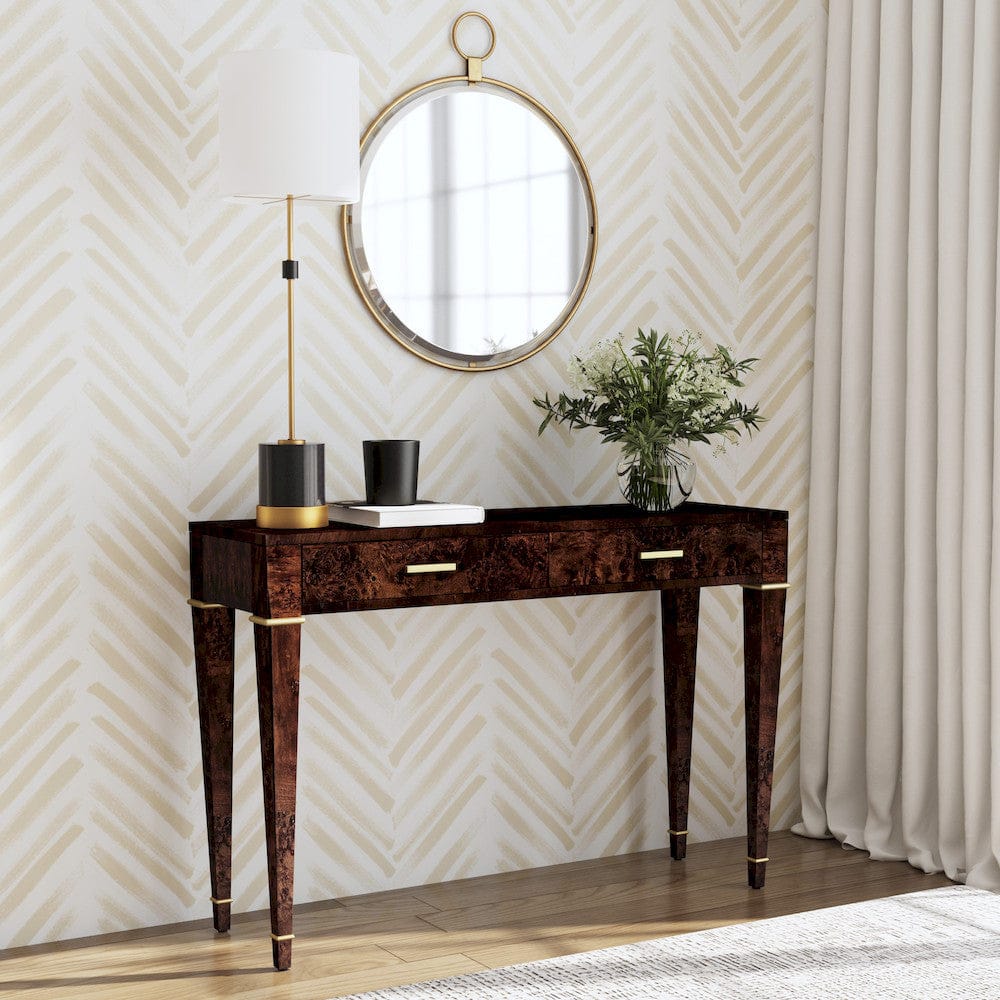 Butler Specialty Company - Kai 45 in. W Rectangular Burl Wood 2 Drawer Console Table, Dark Brown - 5714446 view 6