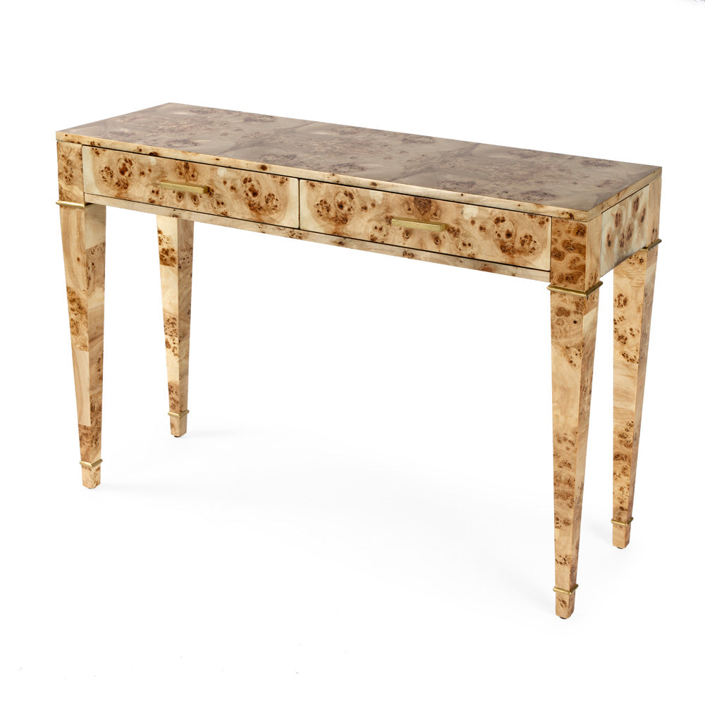 Butler Specialty Company - Kai 45 in. W Rectangular Burl Wood 2 Drawer Console Table, Light Brown - 5714443