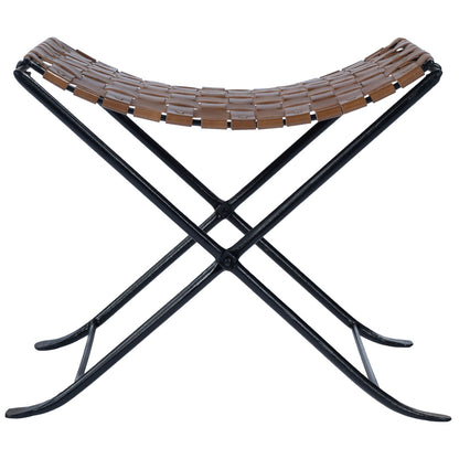Butler Specialty Company - Karma Woven Leather Stool, Medium Brown - 5448344 view 3