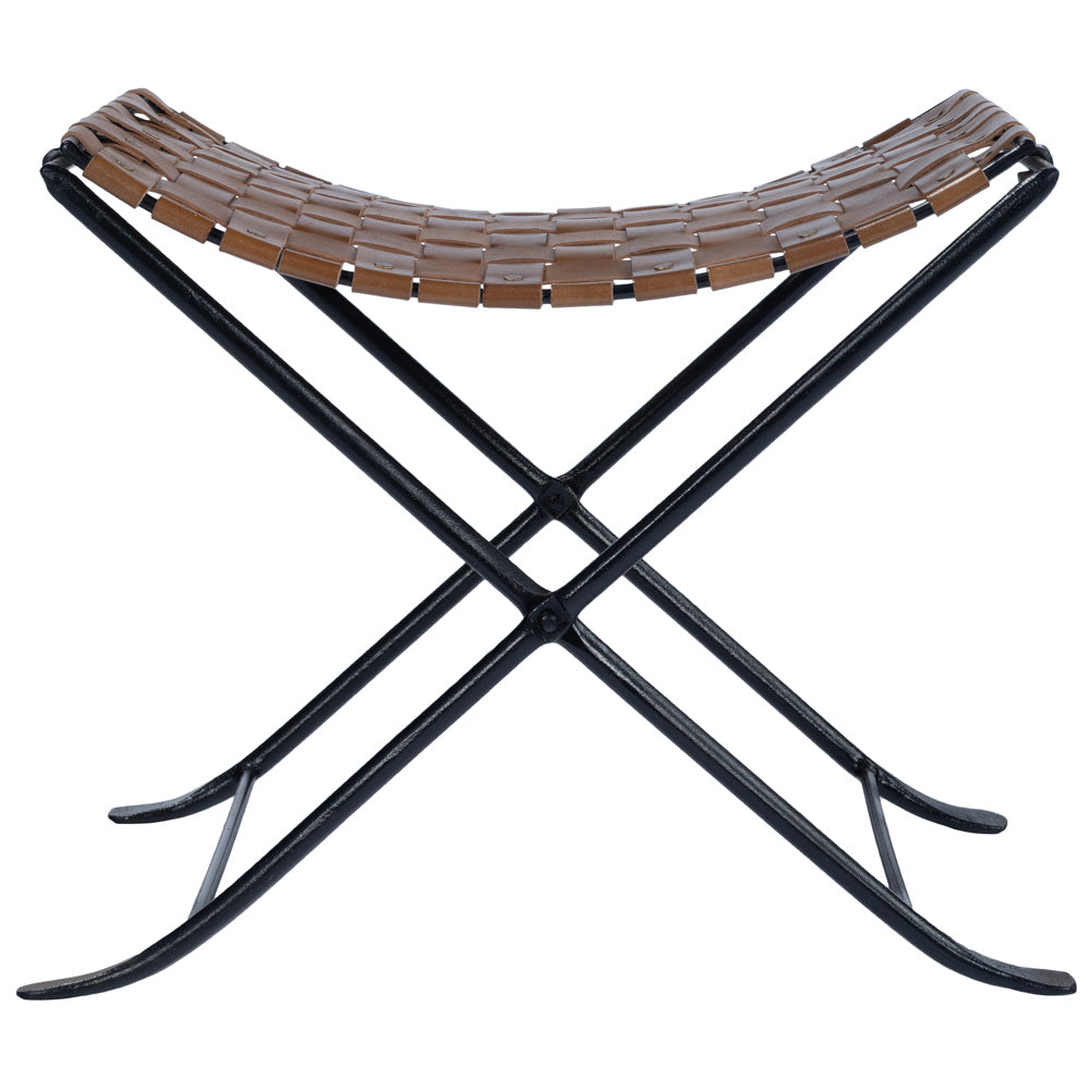 Butler Specialty Company - Karma Woven Leather Stool, Medium Brown - 5448344 view 4