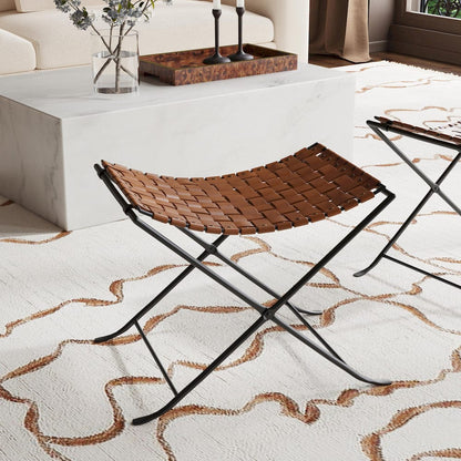 Butler Specialty Company - Karma Woven Leather Stool, Medium Brown - 5448344 view 7