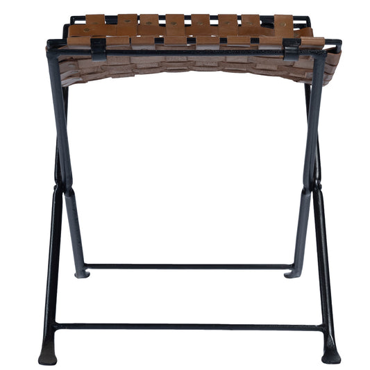 Butler Specialty Company - Karma Woven Leather Stool, Medium Brown - 5448344