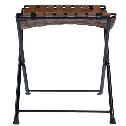 Butler Specialty Company - Karma Woven Leather Stool, Medium Brown - 5448344