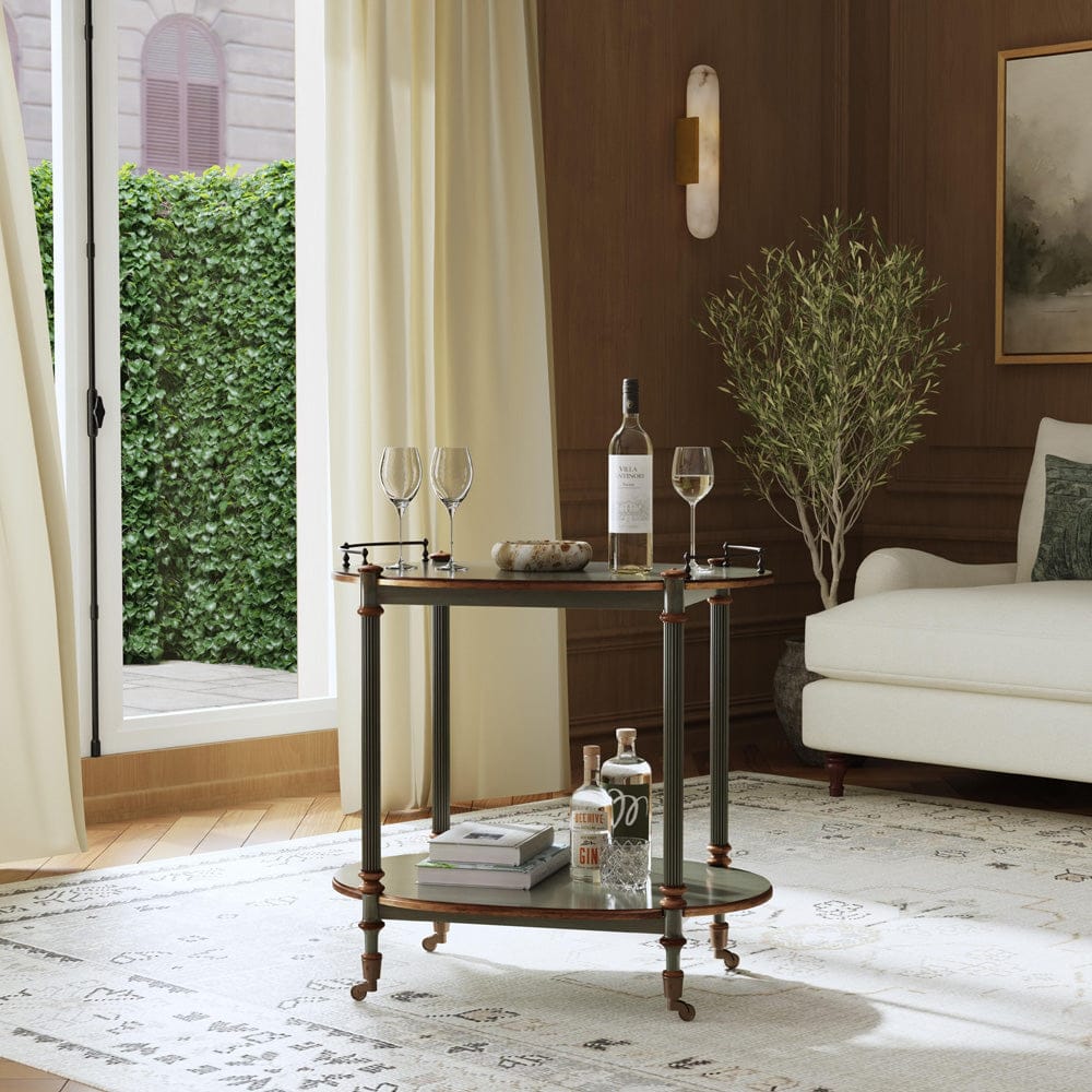 Butler Specialty Company Kathleen 31" W Wood 2 Tier Bar/Serving Cart on Casters  - Pastel Green - 1690482 view 5