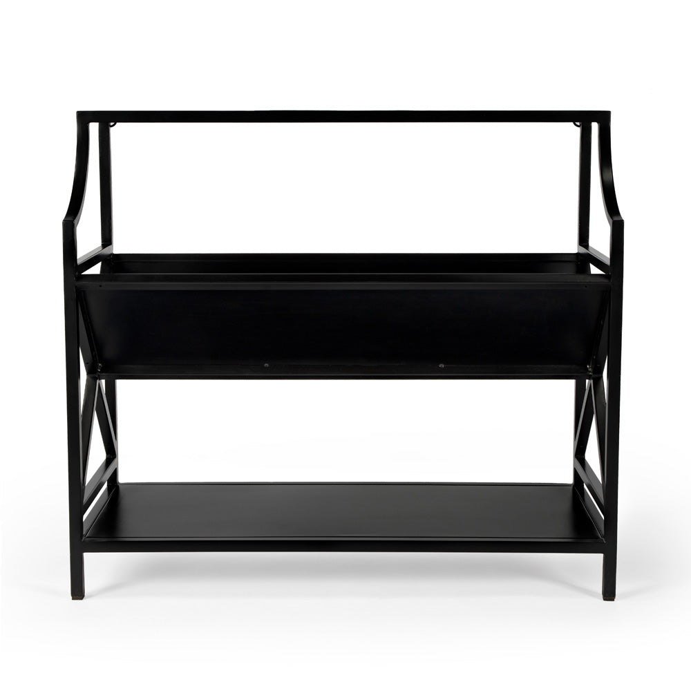 Butler Specialty Company - Keats 36 in. W Metal Library 2 Tier Bookcase, Black - 6112025