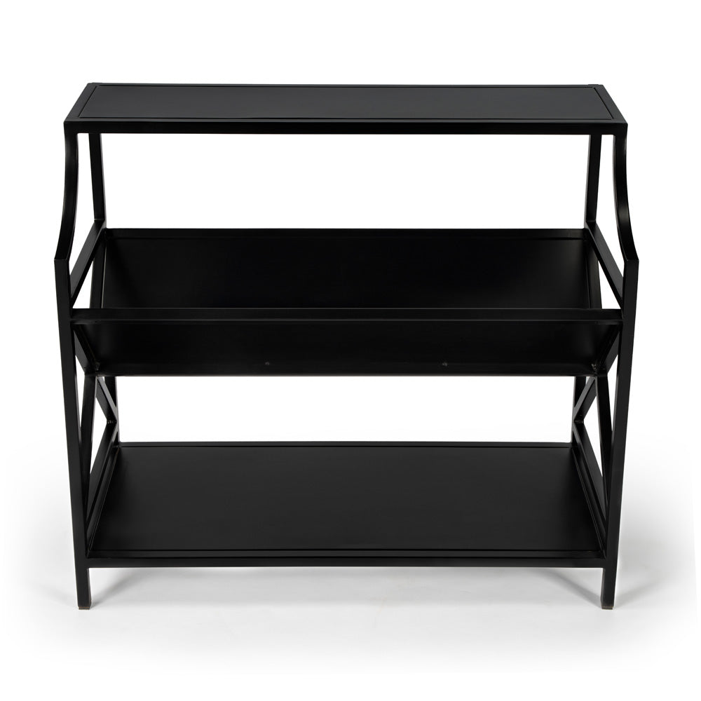 Butler Specialty Company - Keats 36 in. W Metal Library 2 Tier Bookcase, Black - 6112025