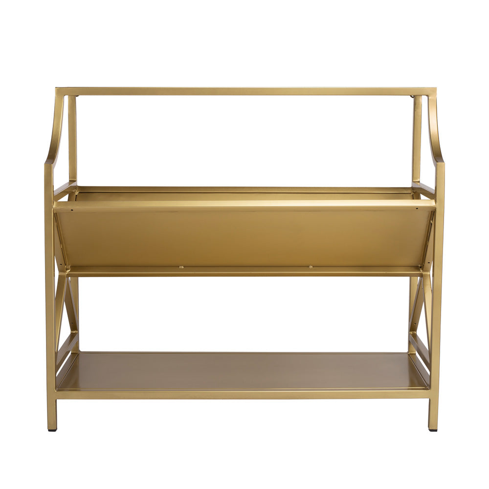 Butler Specialty Company - Keats 36 in. W Metal Library 2 Tier Bookcase, Gold - 6112330