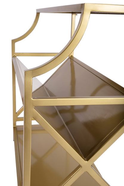 Butler Specialty Company - Keats 36 in. W Metal Library 2 Tier Bookcase, Gold - 6112330