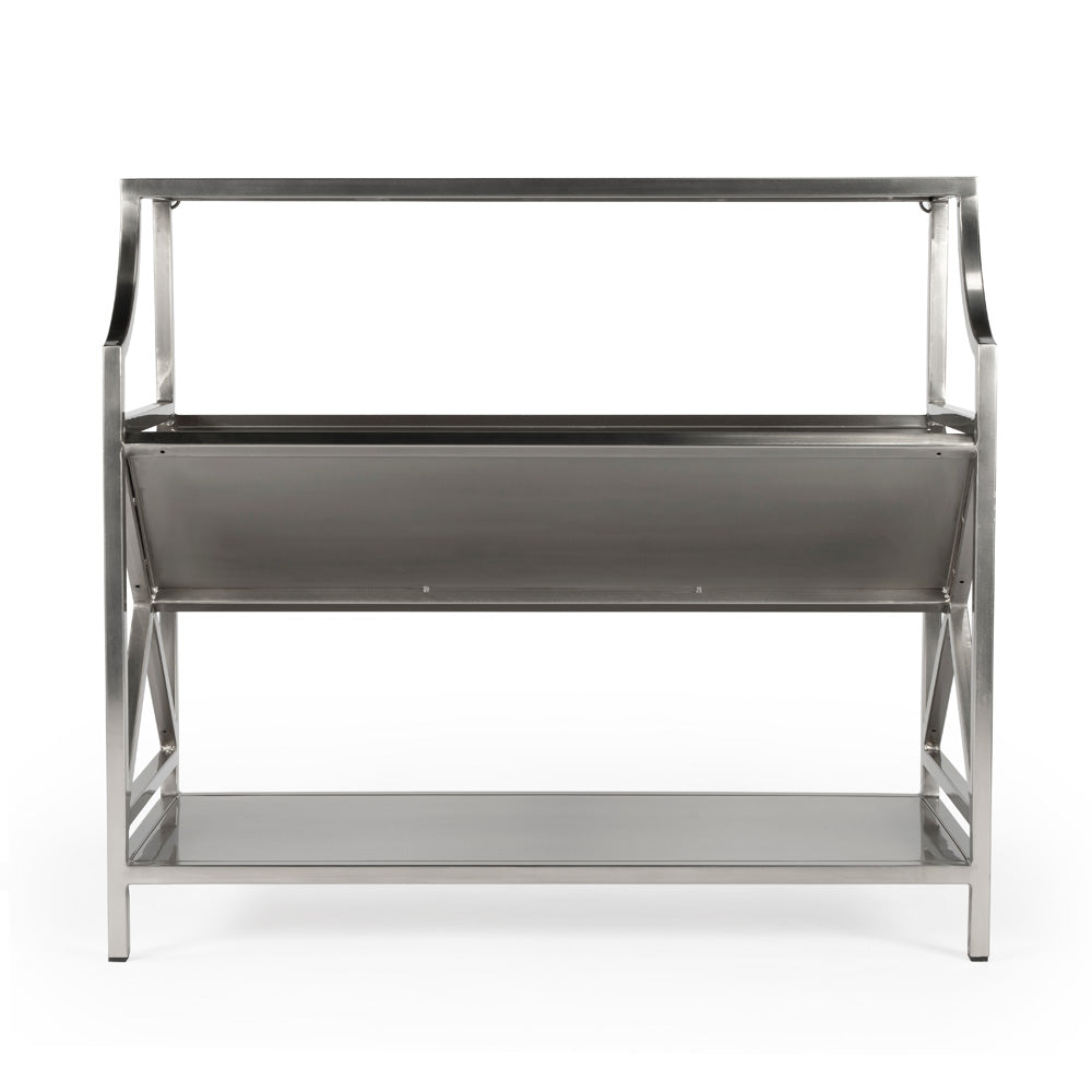 Butler Specialty Company - Keats 36 in. W Metal Library 2 Tier Bookcase, Silver - 6112220