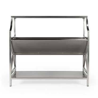 Butler Specialty Company - Keats 36 in. W Metal Library 2 Tier Bookcase, Silver - 6112220