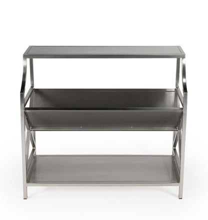 Butler Specialty Company - Keats 36 in. W Metal Library 2 Tier Bookcase, Silver - 6112220