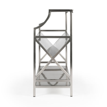 Butler Specialty Company - Keats 36 in. W Metal Library 2 Tier Bookcase, Silver - 6112220