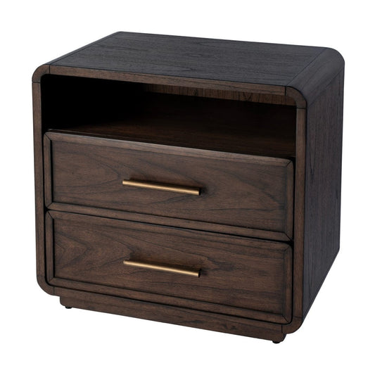Butler Specialty Company - Keenan 28 in. W Rectangular Wood 2 Drawer Nightstand w Open Shelf, Dark Brown - 5985504 view 1