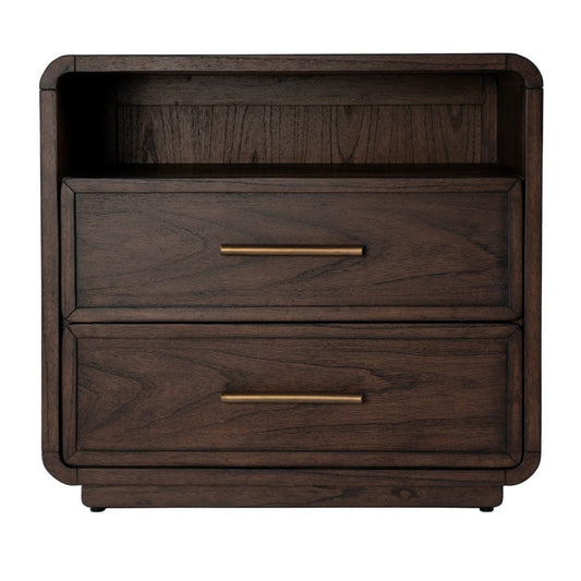 Butler Specialty Company - Keenan 28 in. W Rectangular Wood 2 Drawer Nightstand w Open Shelf, Dark Brown - 5985504 view 2