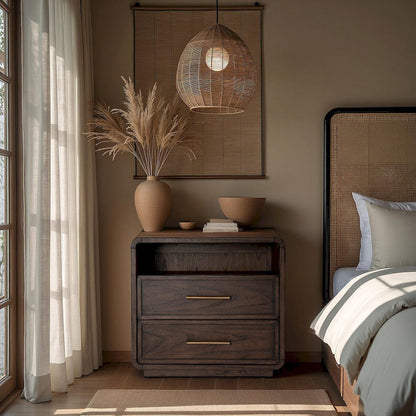 Butler Specialty Company - Keenan 28 in. W Rectangular Wood 2 Drawer Nightstand w Open Shelf, Dark Brown - 5985504 view 5