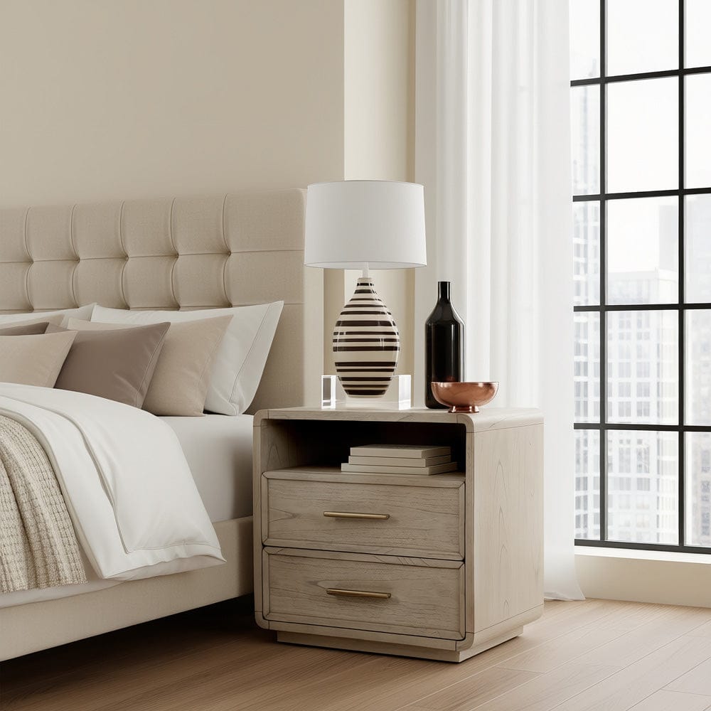 Butler Specialty Company - Keenan 28 in. W Rectangular Wood 2 Drawer Nightstand with Open Shelf, Medium Brown - 5985505 view 2