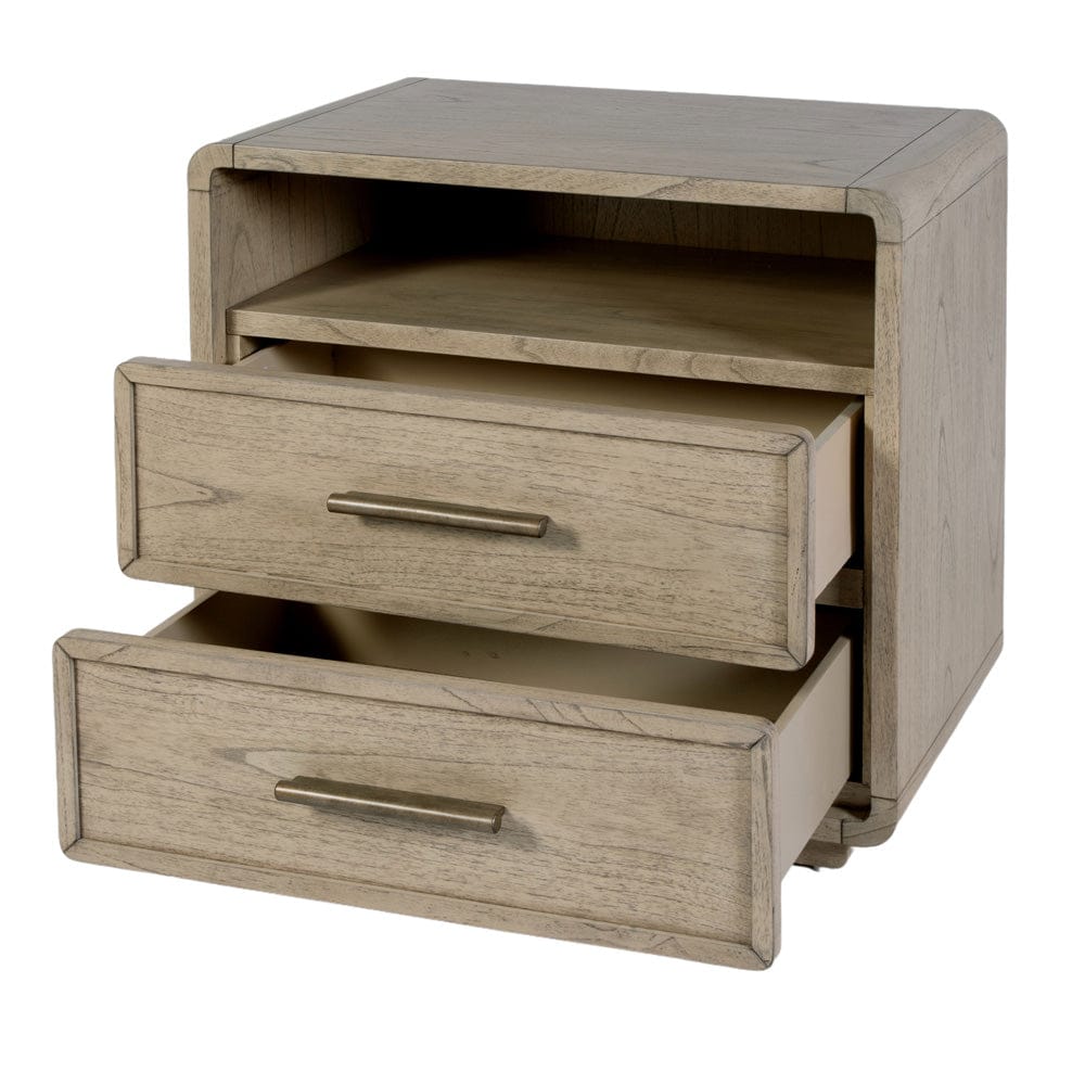Butler Specialty Company - Keenan 28 in. W Rectangular Wood 2 Drawer Nightstand with Open Shelf, Medium Brown - 5985505 view 3