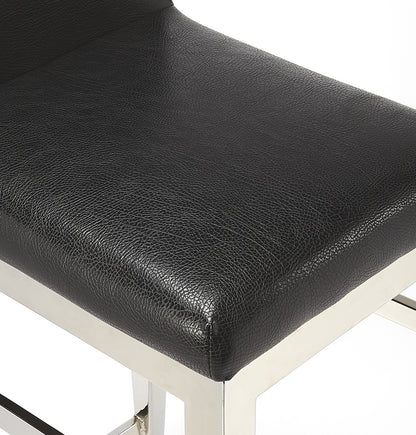 Butler Specialty Company - Kelsey Stainless Steel Faux Leather 25"Counter Stool, Black - 5324034_CLOSEOUT