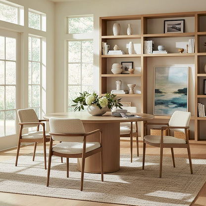 Butler Specialty Company - Kersten 54 In. W Round Wood Single Pedestal Base Dining Table, Light Brown - 5988506 view 5