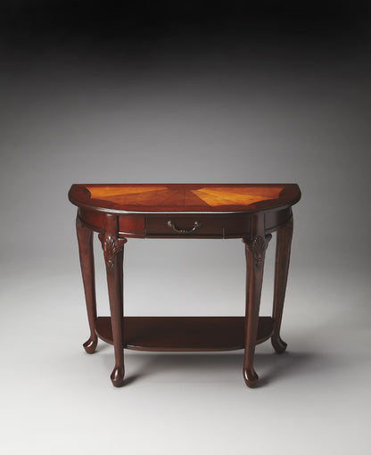 Butler Specialty Company - Kimball 36 in. W Demilune Wood 1 Drawer Console Table, Dark Brown - 653024