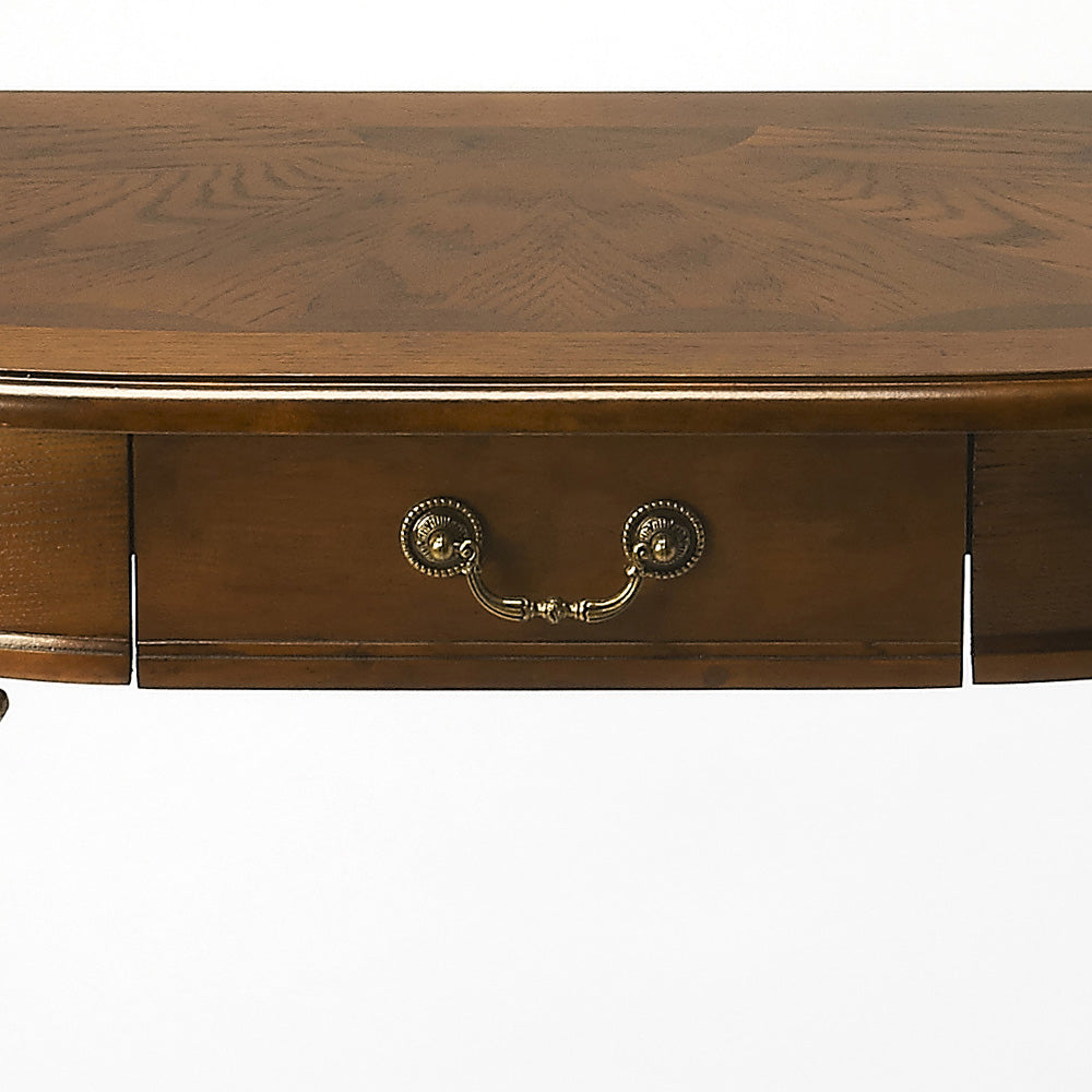 Butler Specialty Company - Kimball 36 in. W Demilune Wood 1 Drawer Console Table, Medium Brown - 653001