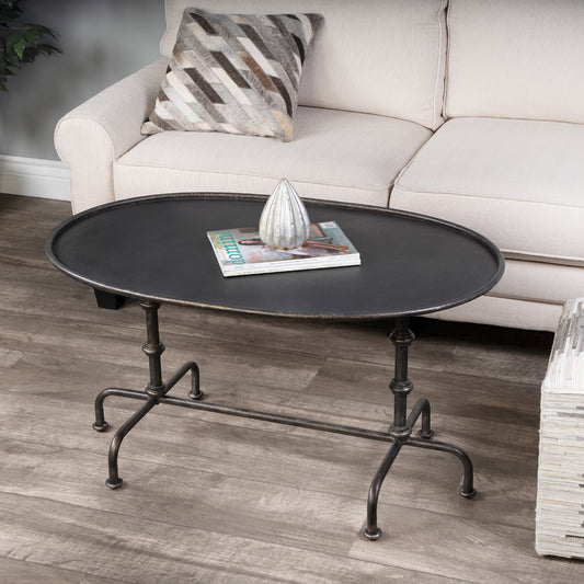 Butler Specialty Company - Kira 38 in. W Oval Metal Coffee Table, Silver - 1224025