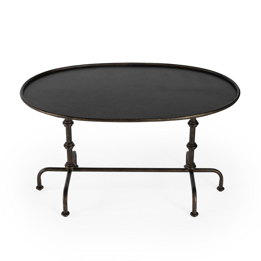 Butler Specialty Company - Kira 38 in. W Oval Metal Coffee Table, Silver - 1224025