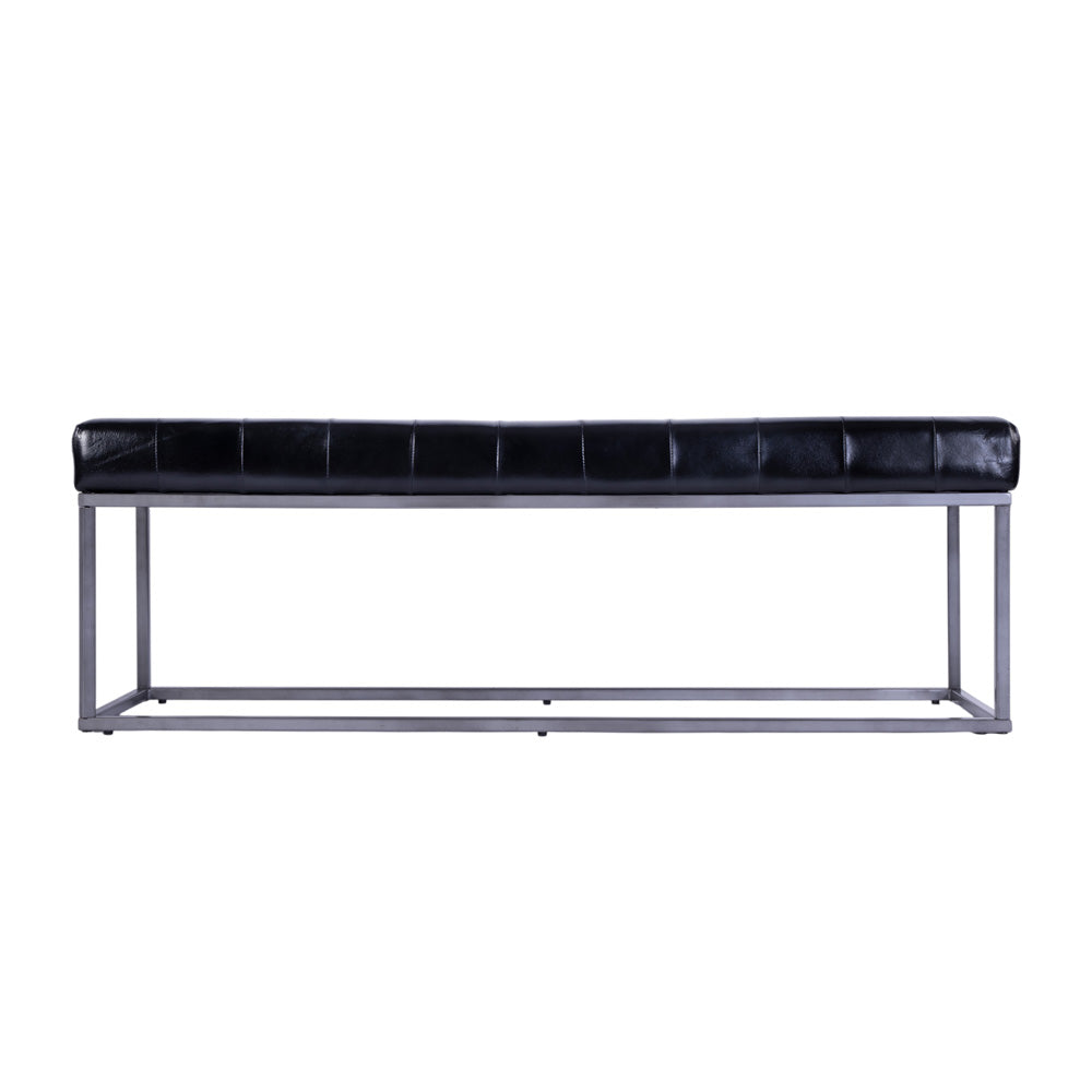 Butler Specialty Company - Knox 54 in. W Rectangular Leather and Iron Accent Bench, Black - 5976034 view 2
