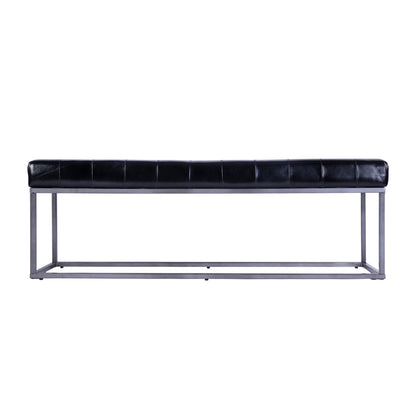 Butler Specialty Company - Knox 54 in. W Rectangular Leather and Iron Accent Bench, Black - 5976034 view 2