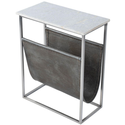 Butler Specialty Company - Koler Marble & Leather Magazine Table, Off-White - 5450389