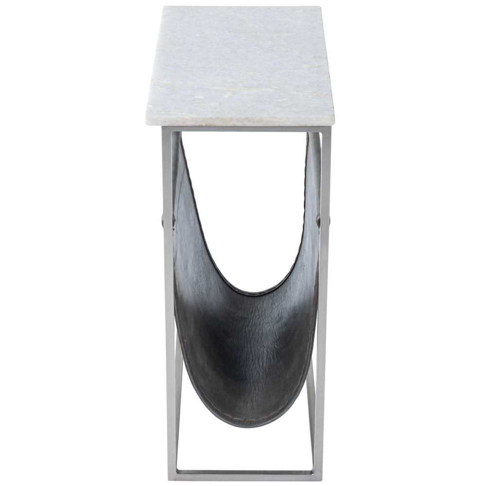 Butler Specialty Company - Koler Marble & Leather Magazine Table, Off-White - 5450389