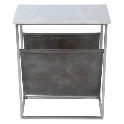 Butler Specialty Company - Koler Marble & Leather Magazine Table, Off-White - 5450389