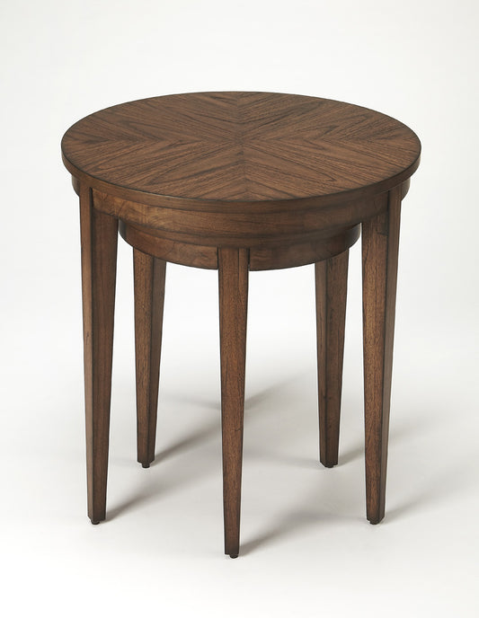 Butler Specialty Company - Lacey Round Set of 2 Wood Nesting Tables, Dark Brown - 2249275