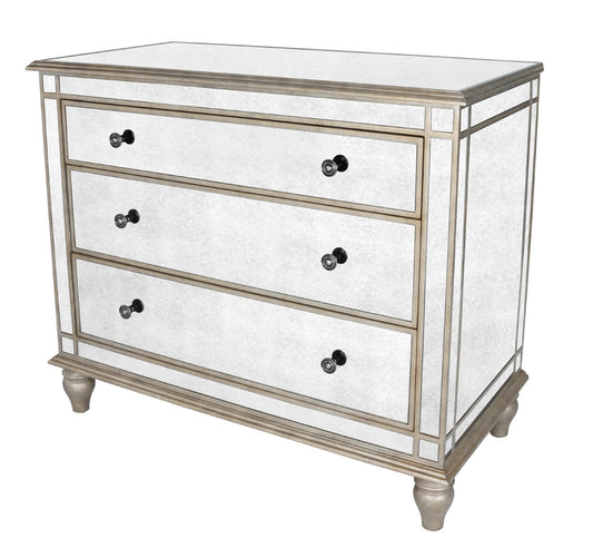 Butler Specialty Company - Laflin 38 in. W Rectangular Mirrored 3 Drawer Console Chest, Silver - 1122146