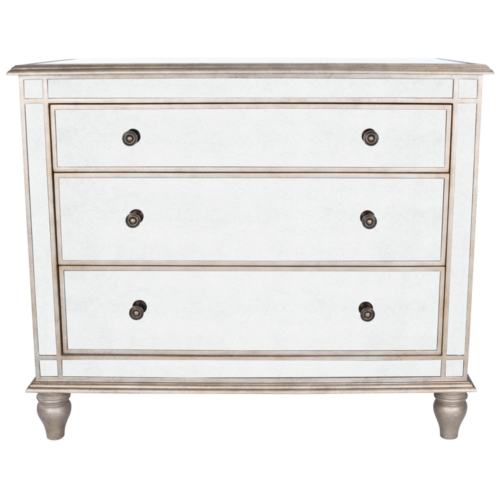 Butler Specialty Company - Laflin 38 in. W Rectangular Mirrored 3 Drawer Console Chest, Silver - 1122146