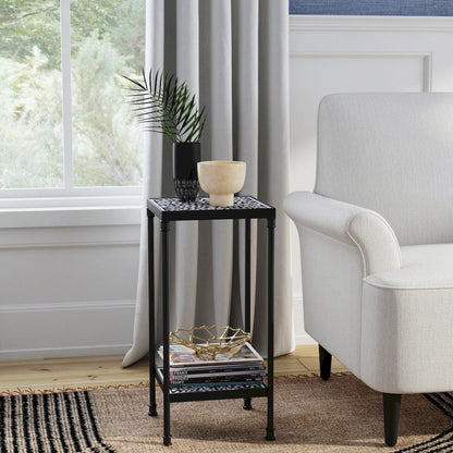 Butler Specialty Company - Lana 11.75 in. W Square Bone Inlay & Metal Side Table, Black/White - 5785318 view 7