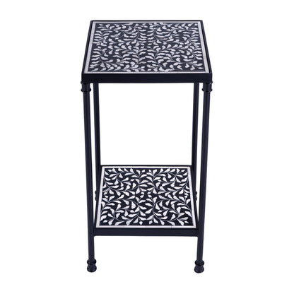 Butler Specialty Company - Lana 11.75 in. W Square Bone Inlay & Metal Side Table, Black/White - 5785318_CLOSEOUT