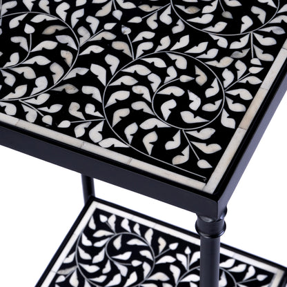 Butler Specialty Company - Lana 11.75 in. W Square Bone Inlay & Metal Side Table, Black/White - 5785318_CLOSEOUT