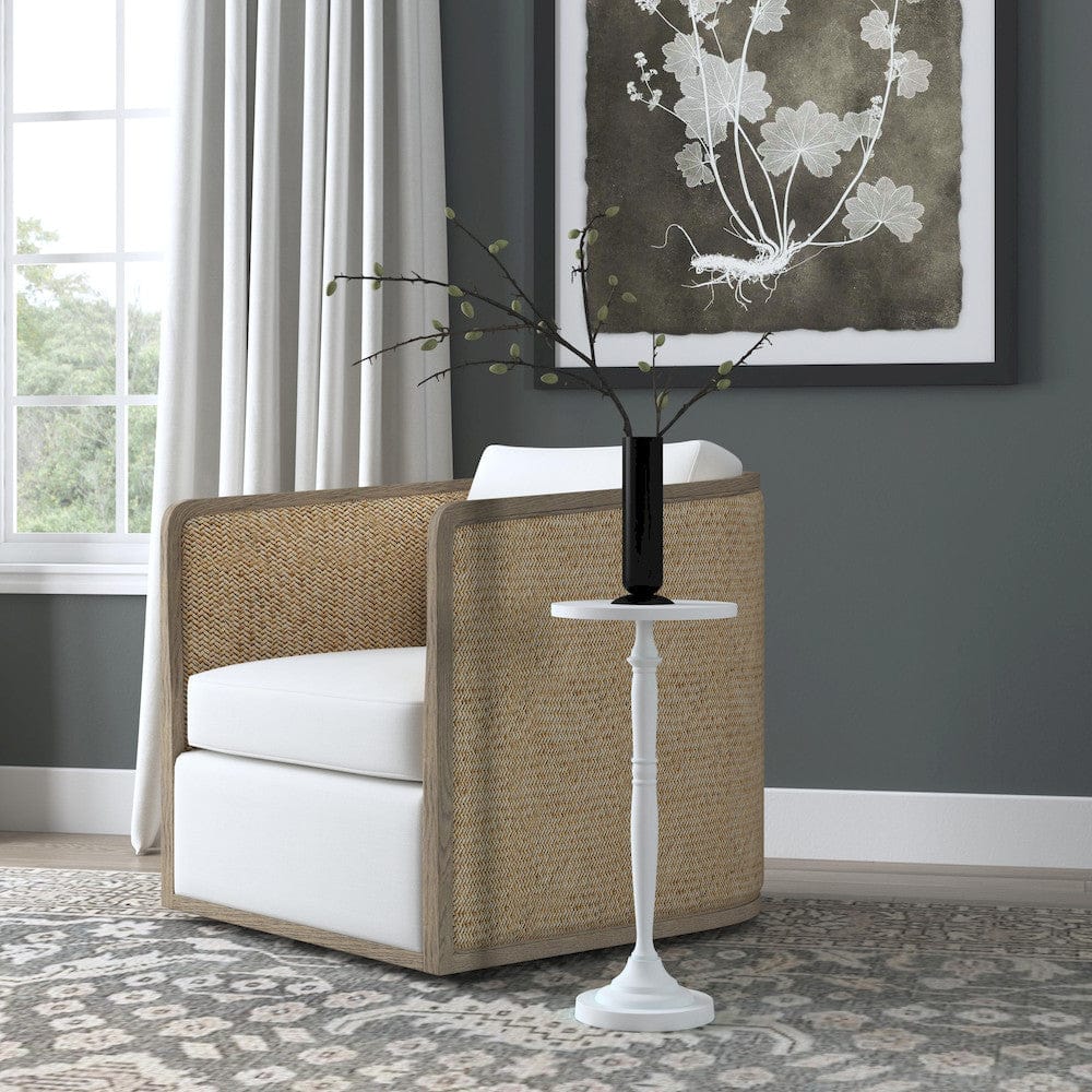 Butler Specialty Company - Landon Outdoor 10 in. Round Metal Pedestal Side Table, Ivory - 4325472 view 5