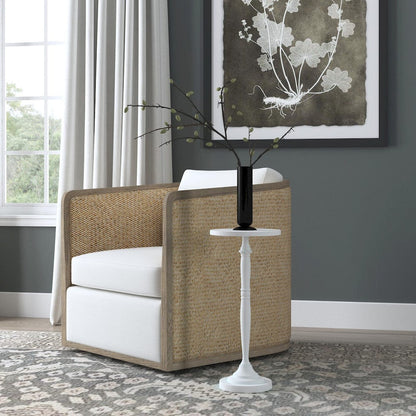 Butler Specialty Company - Landon Outdoor 10 in. Round Metal Pedestal Side Table, Ivory - 4325472 view 5