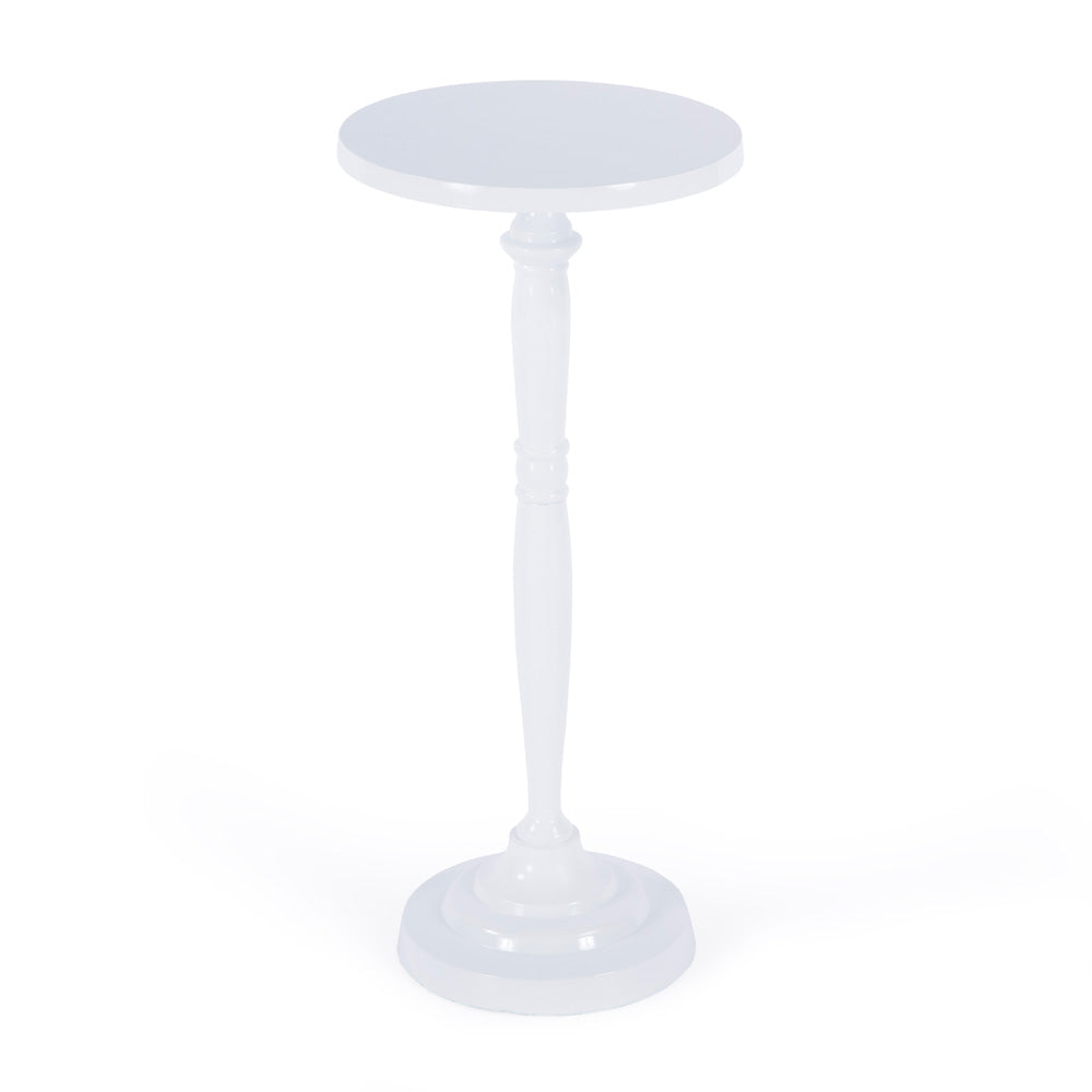 Butler Specialty Company - Landon Outdoor 10 in. Round Metal Pedestal Side Table, Ivory - 4325472