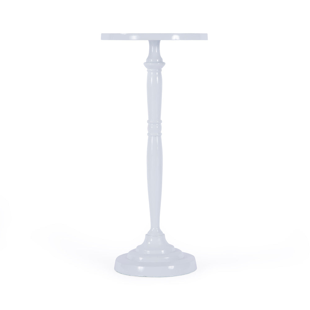 Butler Specialty Company - Landon Outdoor 10 in. Round Metal Pedestal Side Table, Ivory - 4325472