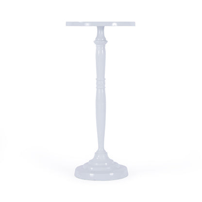Butler Specialty Company - Landon Outdoor 10 in. Round Metal Pedestal Side Table, Ivory - 4325472