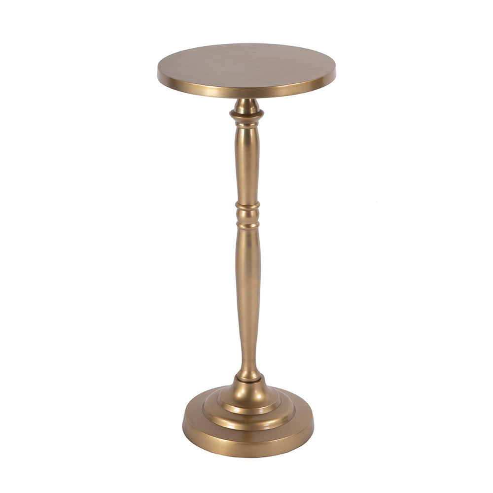 Butler Specialty Company - Langford  Indoor 10 in. W Round Metal Pedestal Base Side Table, Antique Gold - 4325226 View 1