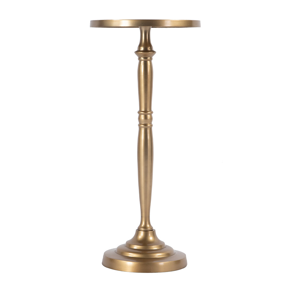 Butler Specialty Company - Langford  Indoor 10 in. W Round Metal Pedestal Base Side Table, Antique Gold - 4325226 View 2