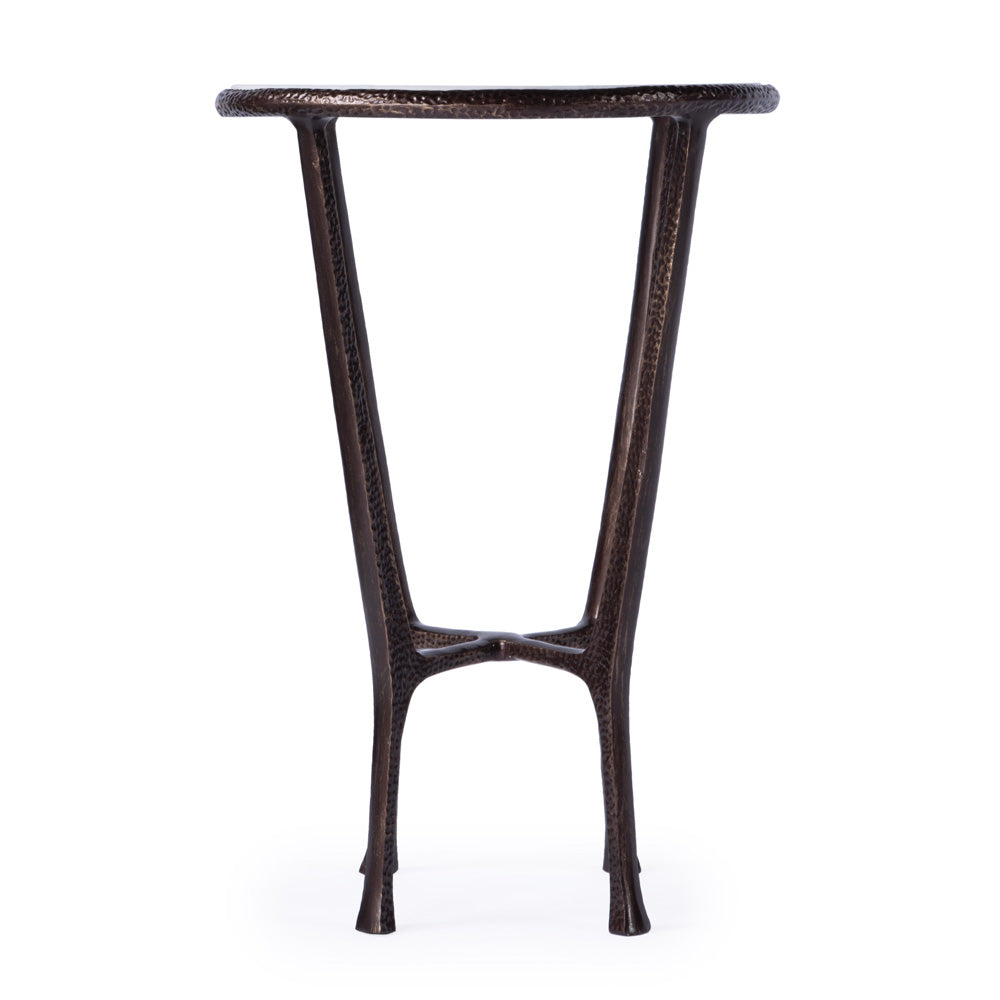 Butler Specialty Company - Lania Outdoor 16 in. W Round Marble & Metal Side Table, Bronze - 4418471